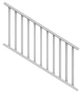 Xpanse Select 73024862 Stair Rail Kit with Baluster, 6 ft L Actual, Square Profile, Vinyl, White